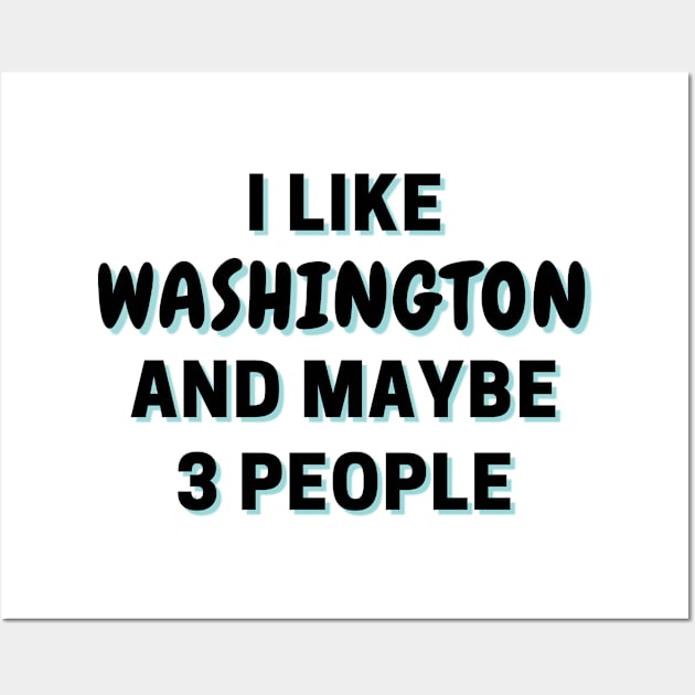 I Like Washington And Maybe 3 People Wall Art by Word Minimalism